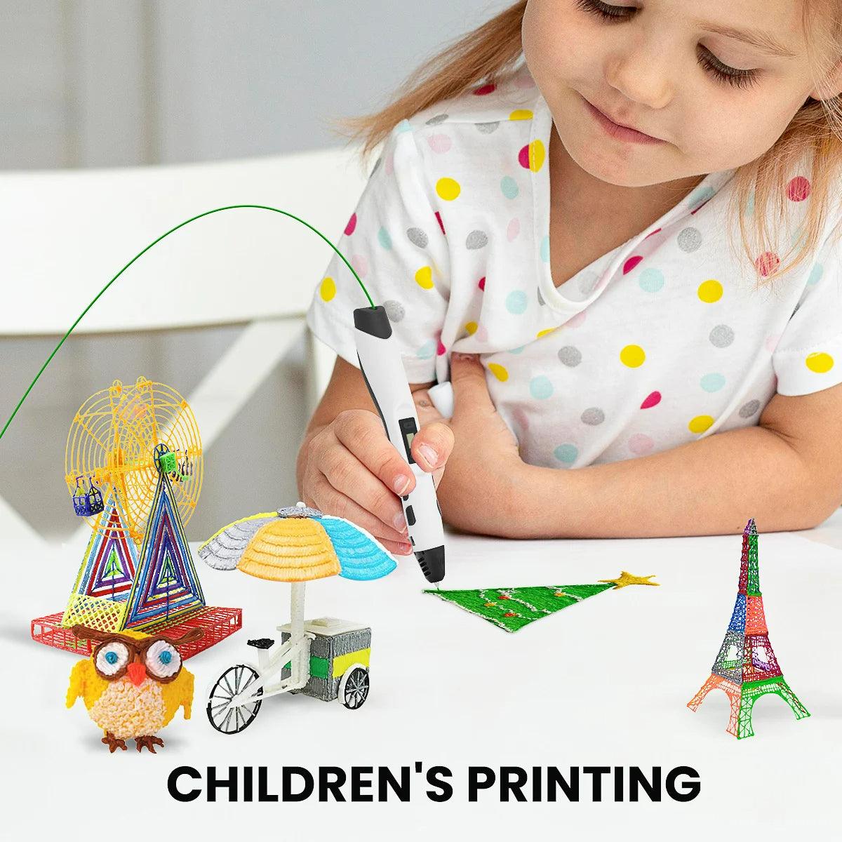 SUNLU 3D Printing Pen SL-300 Suitable for ABS/PLA 1.75mm Filament 8 Digital Speed Control Smart 3D Printer Pencil for DIY Gift