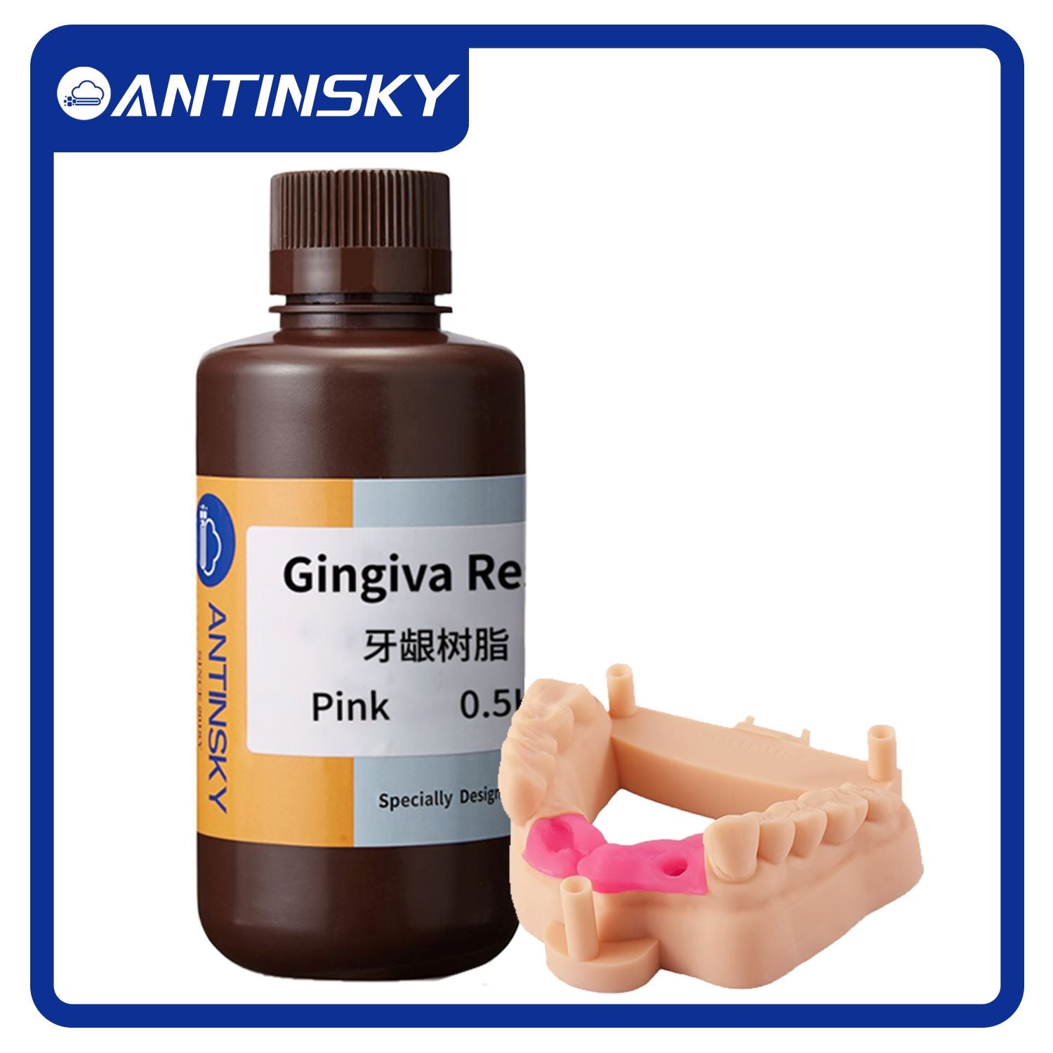 Antinsky Gingiva Resin Pink 0.5kg for LCD 3d printer Dental Resin