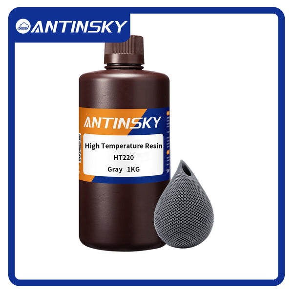 Antinky High Temperature Resin Heat Resistant Up to 220°C (428°F) for LCD DLP SLA 405nm Fast UV-Curing Resin 3D Printer, High Precision for Engineering, Industrial Applications Gray 1KG