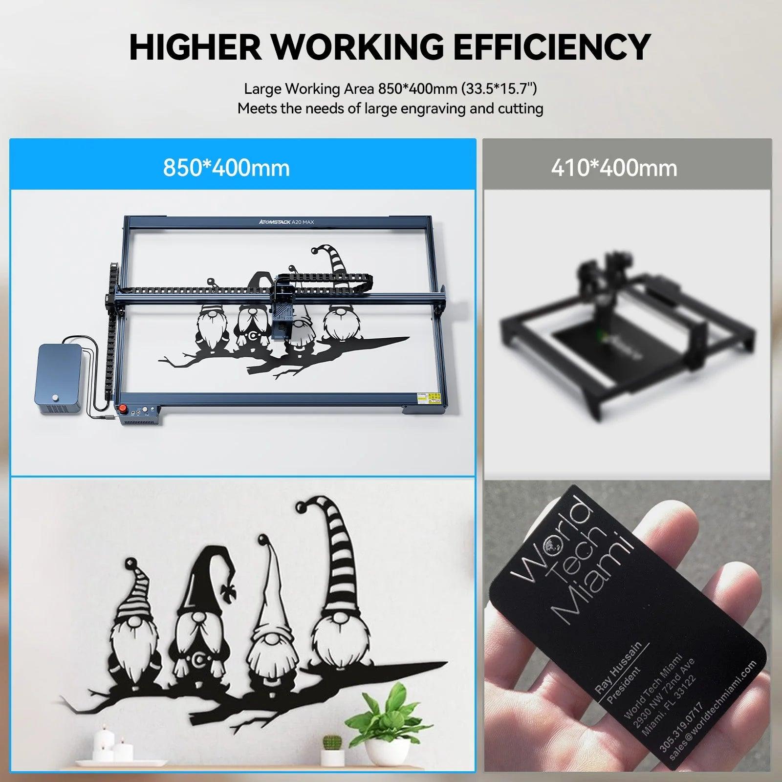 AtomStack A20 Max Large Size Eye Protection Laser Engraver With F30 Air Assist And F3 Matrix Panel *2 - Antinsky3d