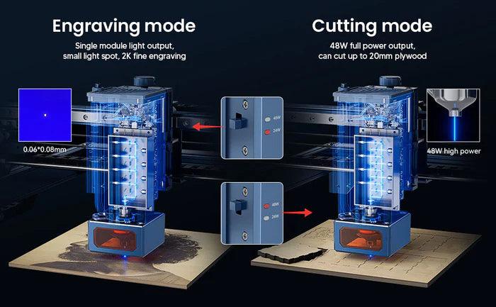 AtomStack A40 Pro 210W Laser Machine Equiped with F30 Pro Air Assist Kit - Antinsky3d