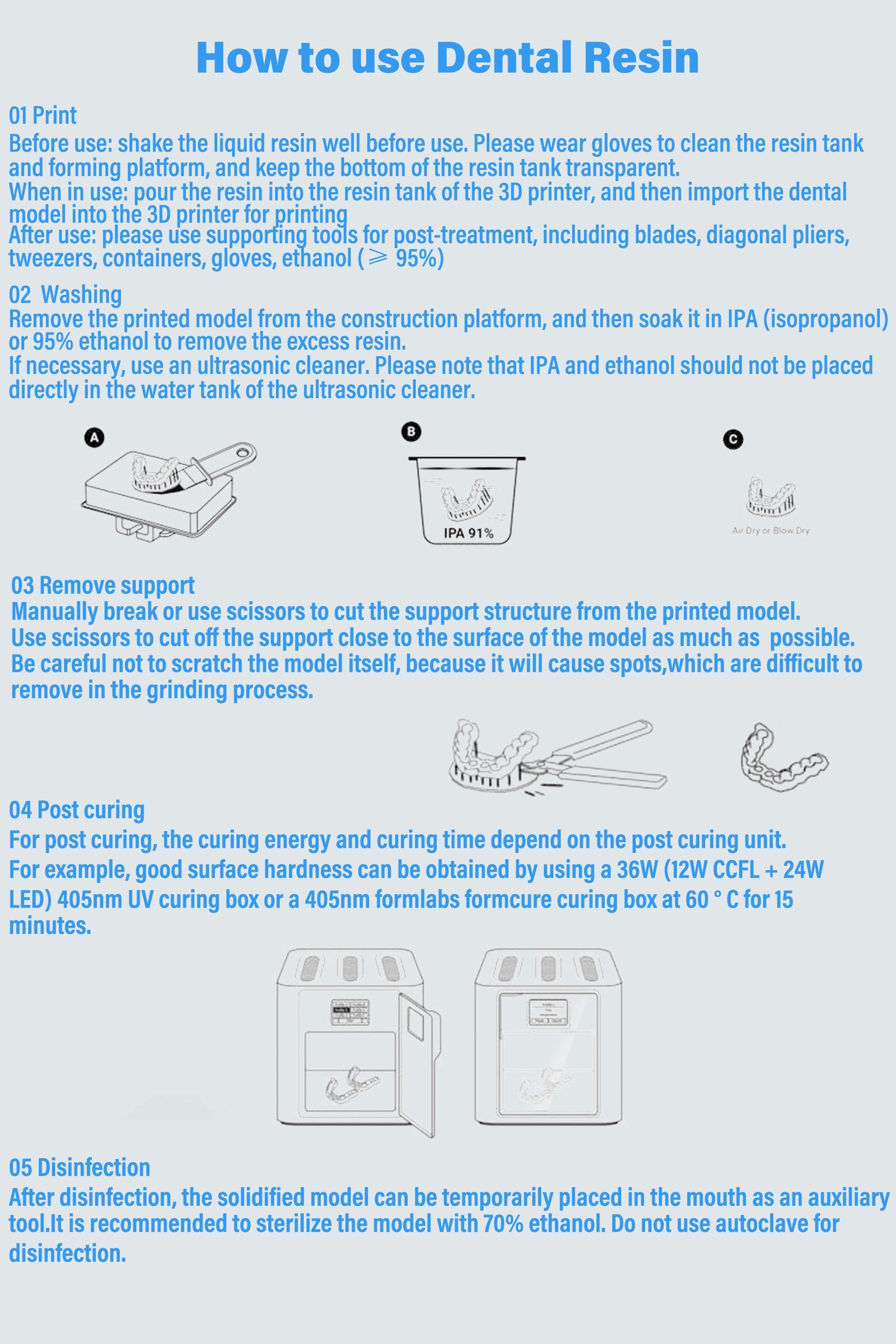 Antinsky Dental Guide resin for DLP LCD resin 3d printer 405nm 1kg High precision and low shrinkage High Temperature - Antinsky3d