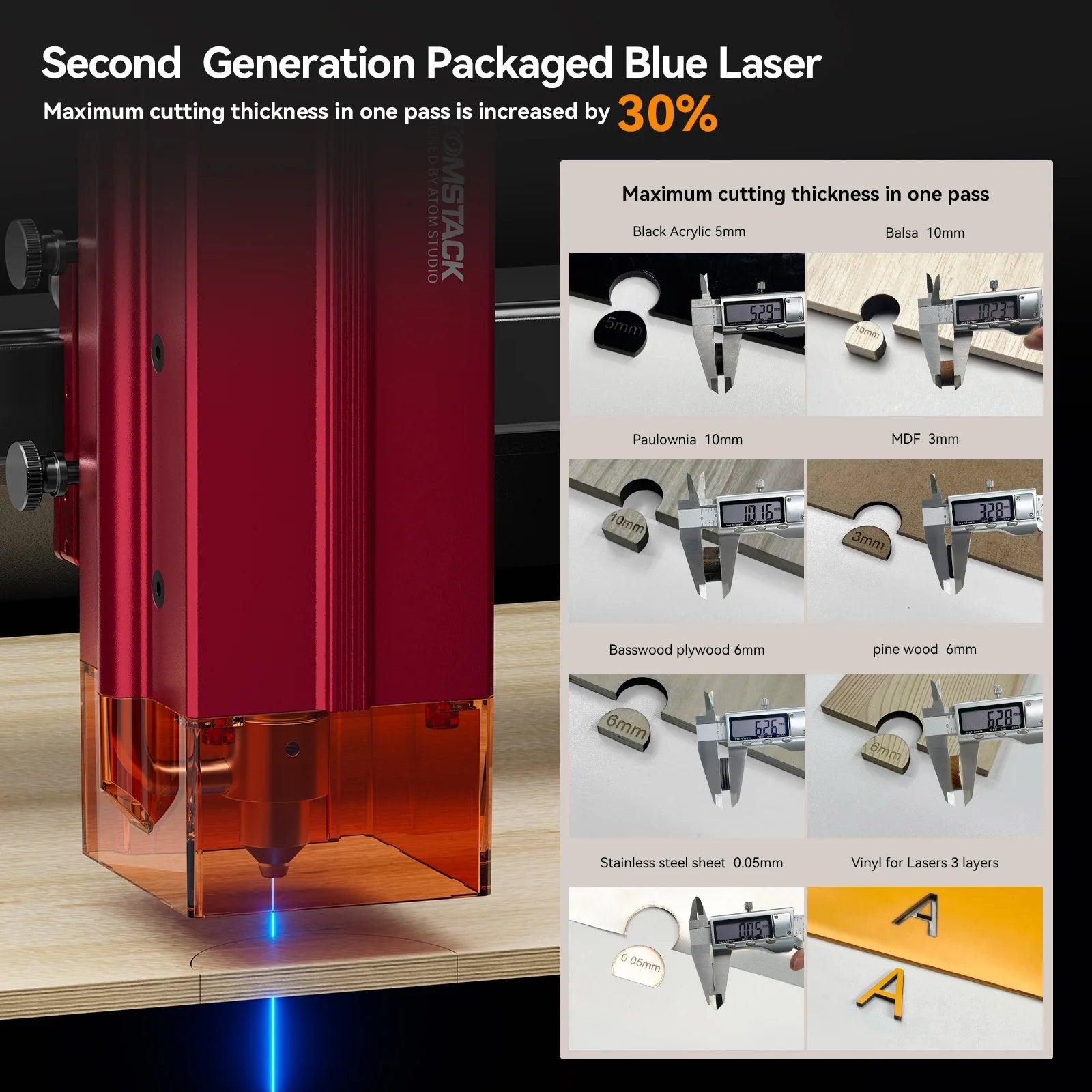 AtomStack A12 Pro Optical Power 12W Laser Engraver Unibody Frame No Assembly Required - Antinsky3d