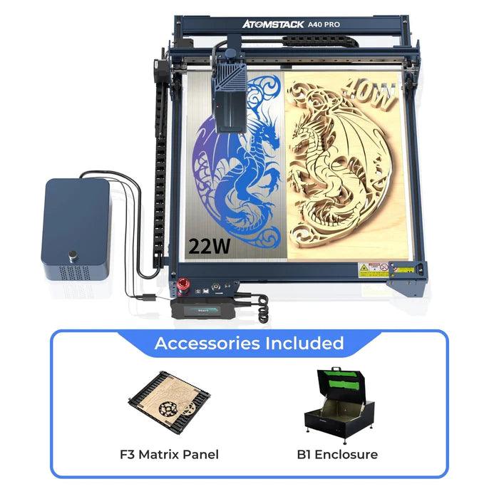 AtomStack A40 Pro 210W Laser Machine Equiped with F30 Pro Air Assist Kit - Antinsky3d