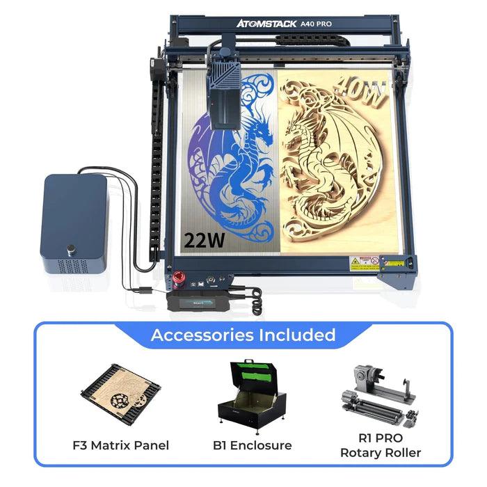 AtomStack A40 Pro 210W Laser Machine Equiped with F30 Pro Air Assist Kit - Antinsky3d