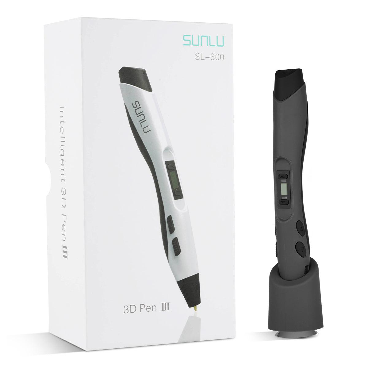 SUNLU 3D Printing Pen SL-300 Suitable for ABS/PLA 1.75mm Filament 8 Digital Speed Control Smart 3D Printer Pencil for DIY Gift