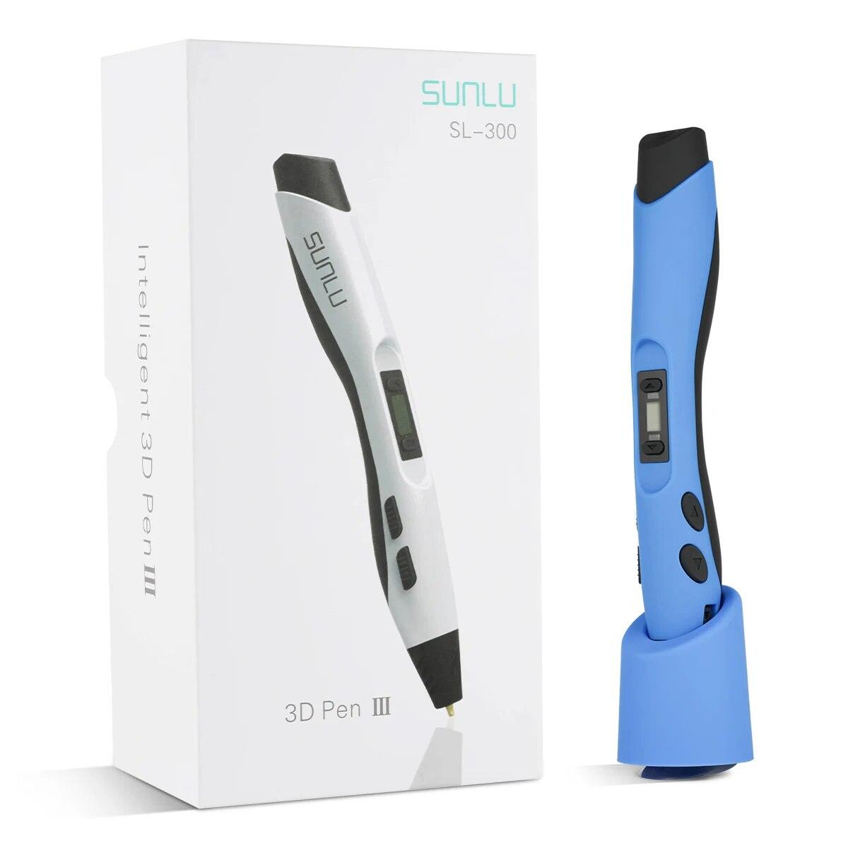 SUNLU 3D Printing Pen SL-300 Suitable for ABS/PLA 1.75mm Filament 8 Digital Speed Control Smart 3D Printer Pencil for DIY Gift