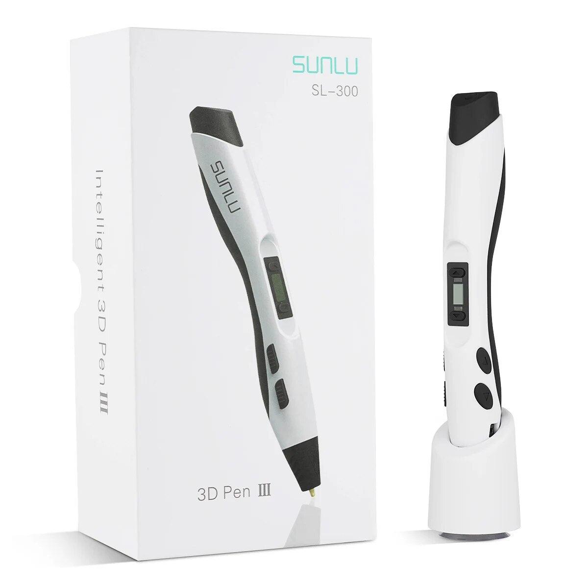 SUNLU 3D Printing Pen SL-300 Suitable for ABS/PLA 1.75mm Filament 8 Digital Speed Control Smart 3D Printer Pencil for DIY Gift