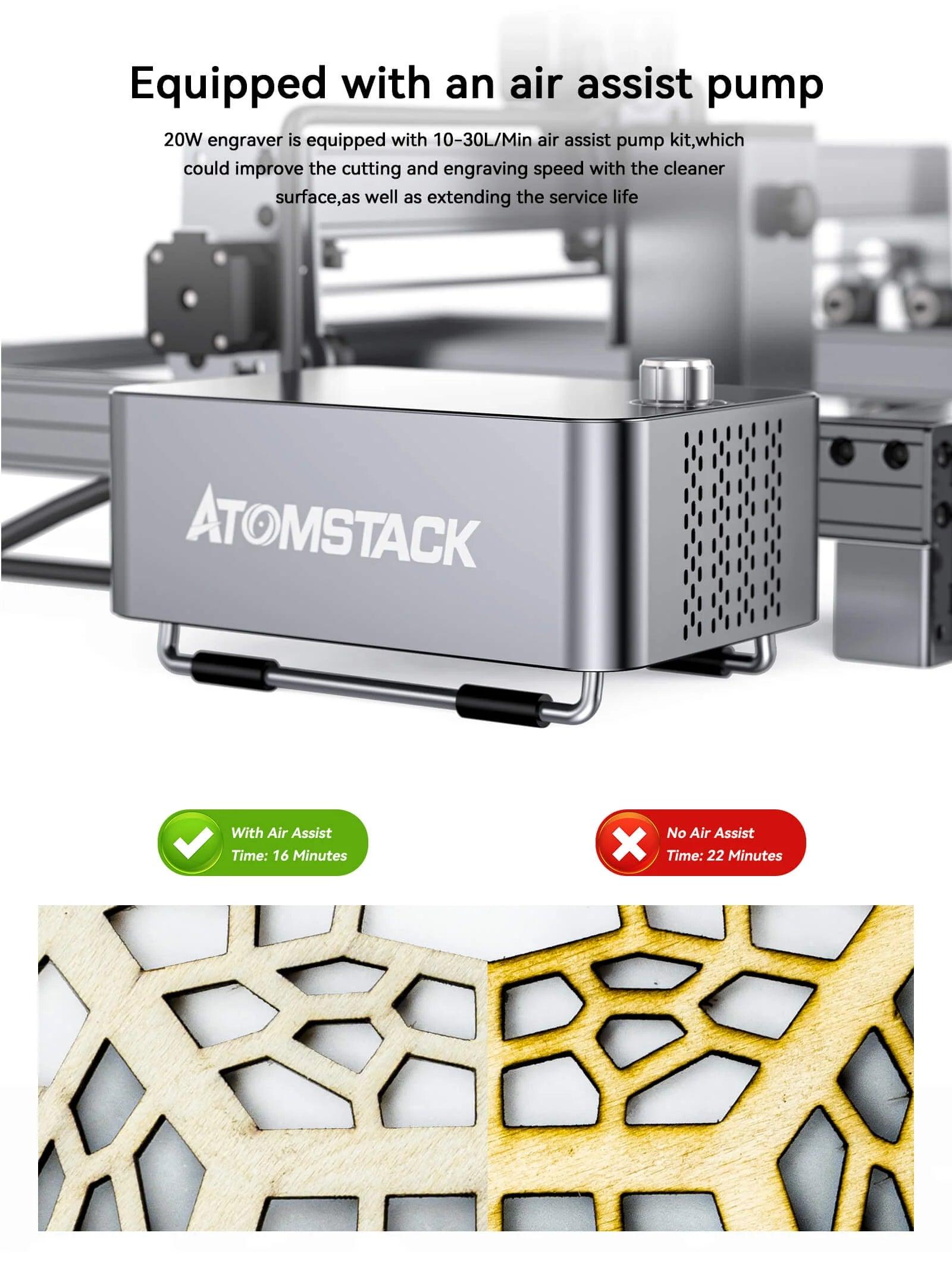 Atomstack X20 Pro 130W Quad-Laser Engraving And Cutting Machine Built-In Air Assist System - Antinsky3d