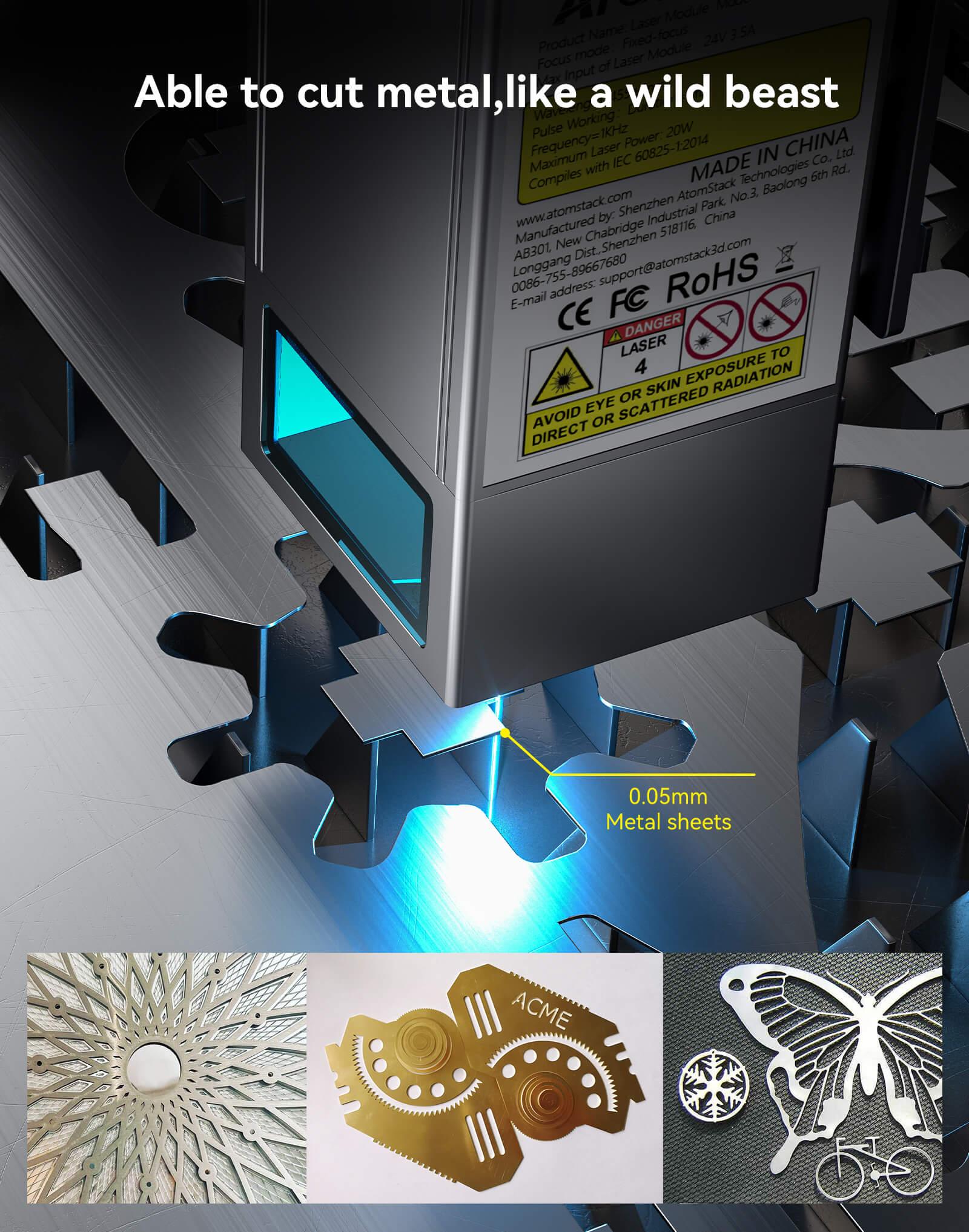 Atomstack X20 Pro 130W Quad-Laser Engraving And Cutting Machine Built-In Air Assist System - Antinsky3d