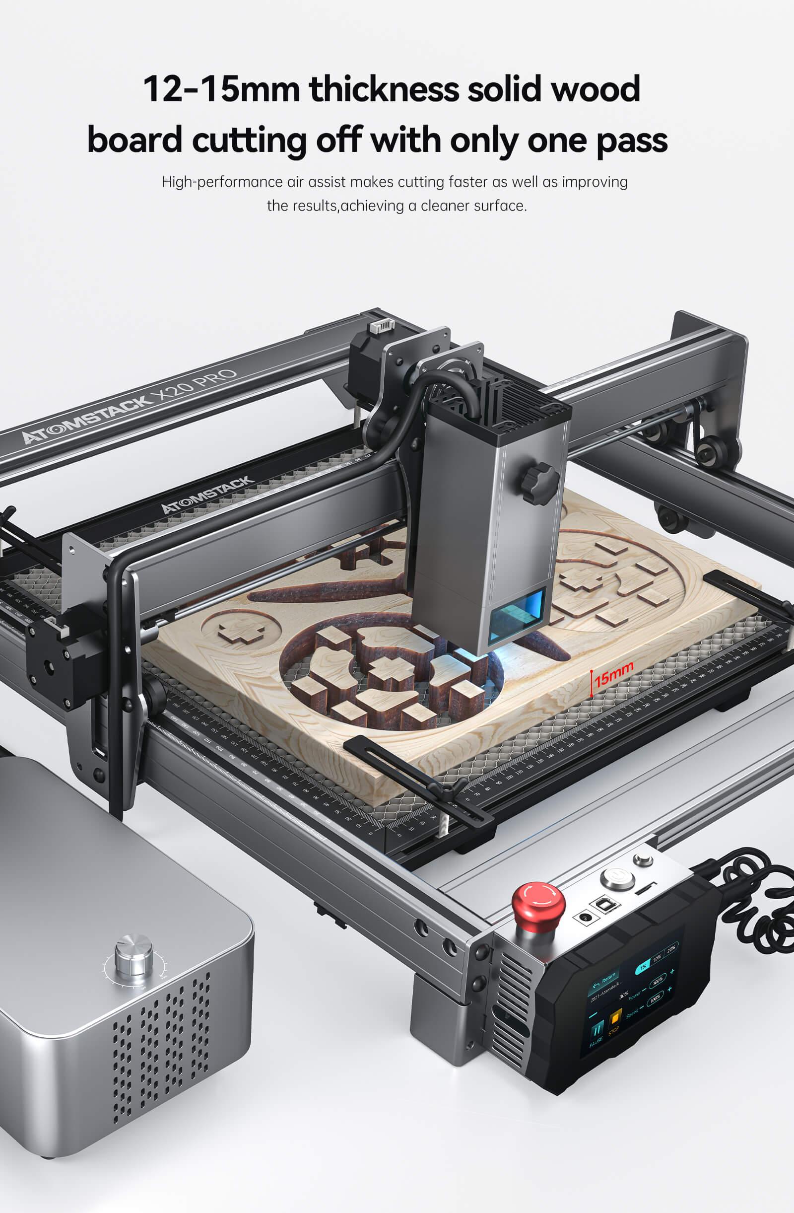 Atomstack X20 Pro 130W Quad-Laser Engraving And Cutting Machine Built-In Air Assist System - Antinsky3d