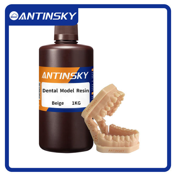 Antinsky Dental Mold Resin Dental Model Crown and Bridge Model, Orthodontic Model, Implant Model DLP LCD UV-Curing 405nm 3D Resin Printer 130°C Heat Resistance High Precision High Hardness Beige 1kg