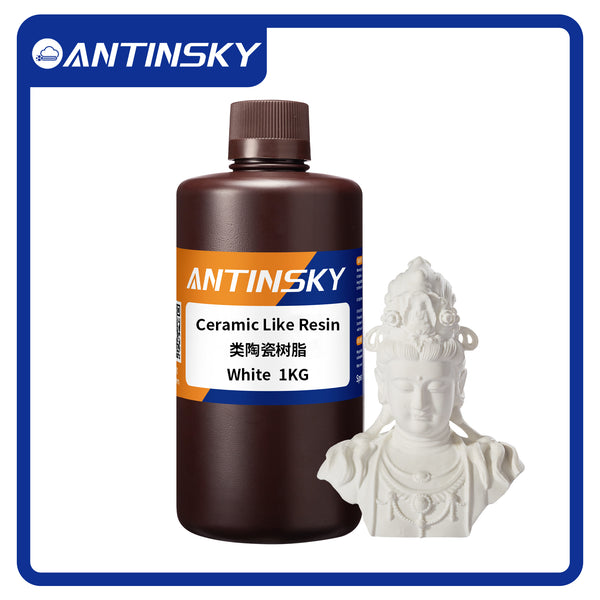 Antinsky Ceramic Like Resin for DLP LCD 3D Printer Resin UV-Curing 405nm 290°C Heat Resistance High Activity High Precision Low Shrinkage White 1kg