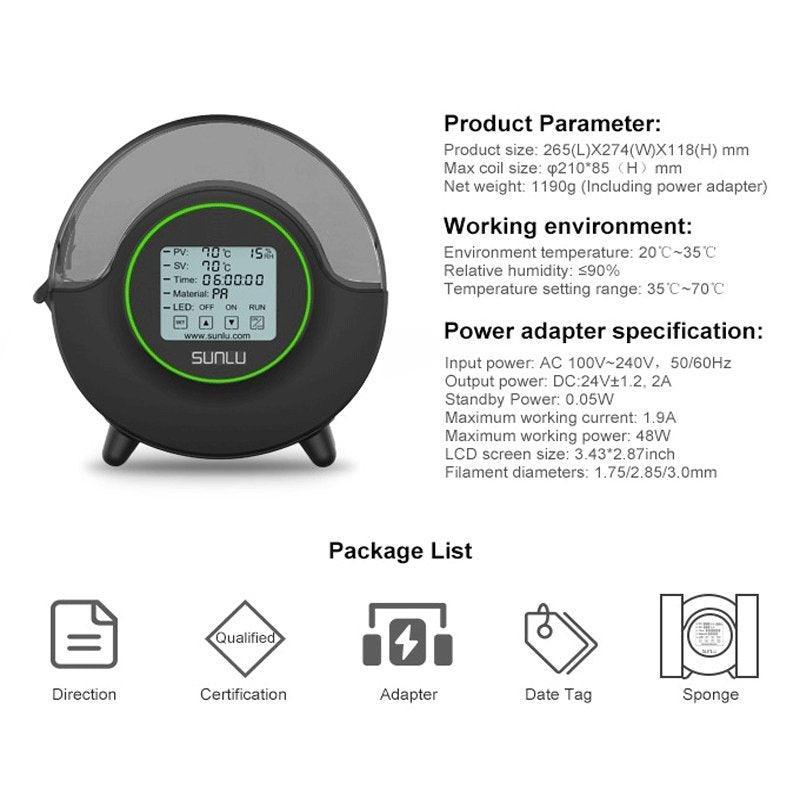 2022 New SUNLU S2 FilaDryer Dry Box with 360° Embracing Heating Storage Keeping Filament 3D printer Dryer - Antinsky3d