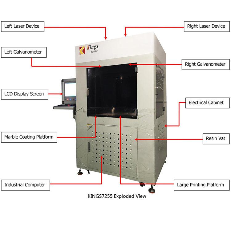 Kings 7255pro jewelry sla 3d printer with 720*550*500mm print size for rapid prototyping - Antinsky3d