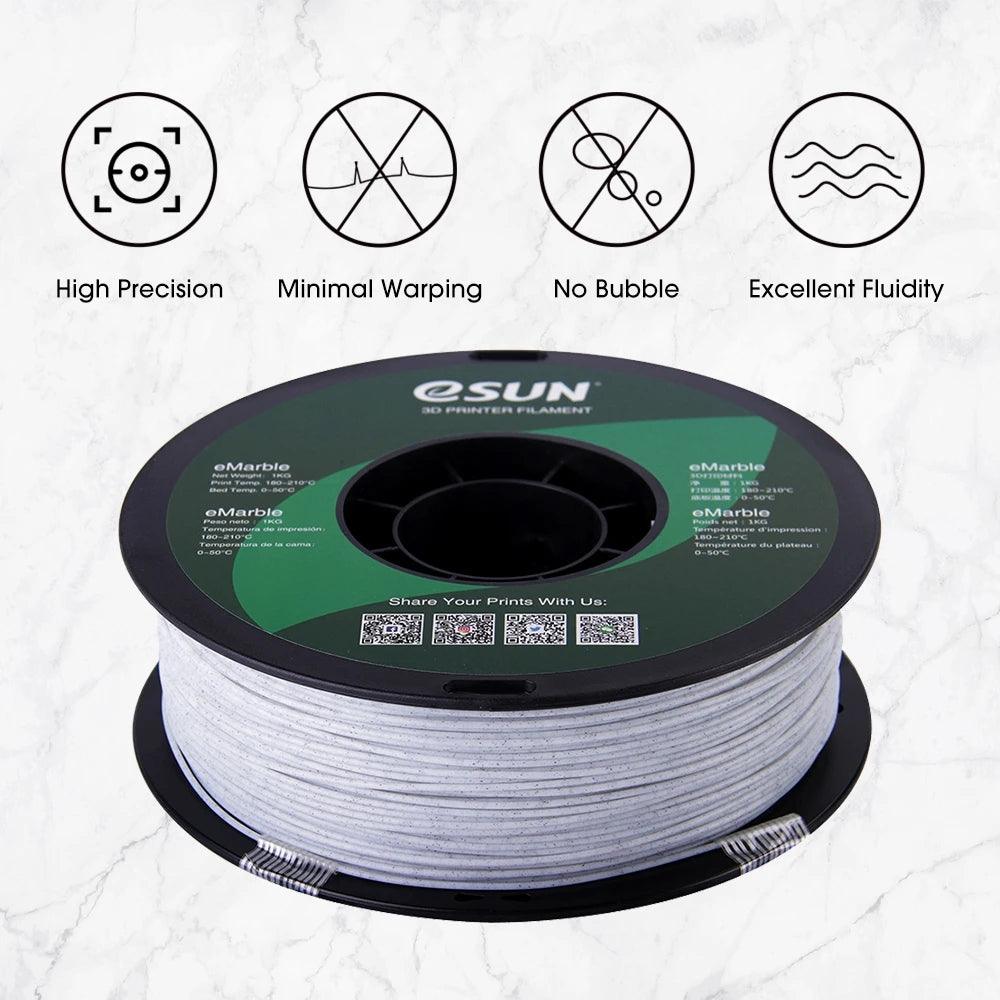 ESUN eMarble PLA 3D Filament 1.75MM 1KG Matte Surface for FDM 3D printer - Antinsky3d