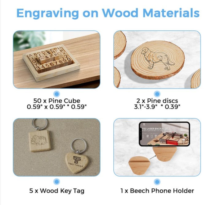 Twotrees Engraving Material Kit Laser Engrave Material Wooden Sheet Cu