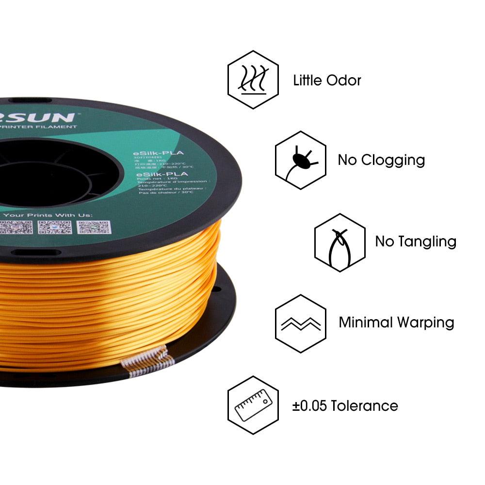 ESUN eSilk-PLA Metal Filament with virgin materials NO harm and environment for 3D indoor printing - Antinsky3d