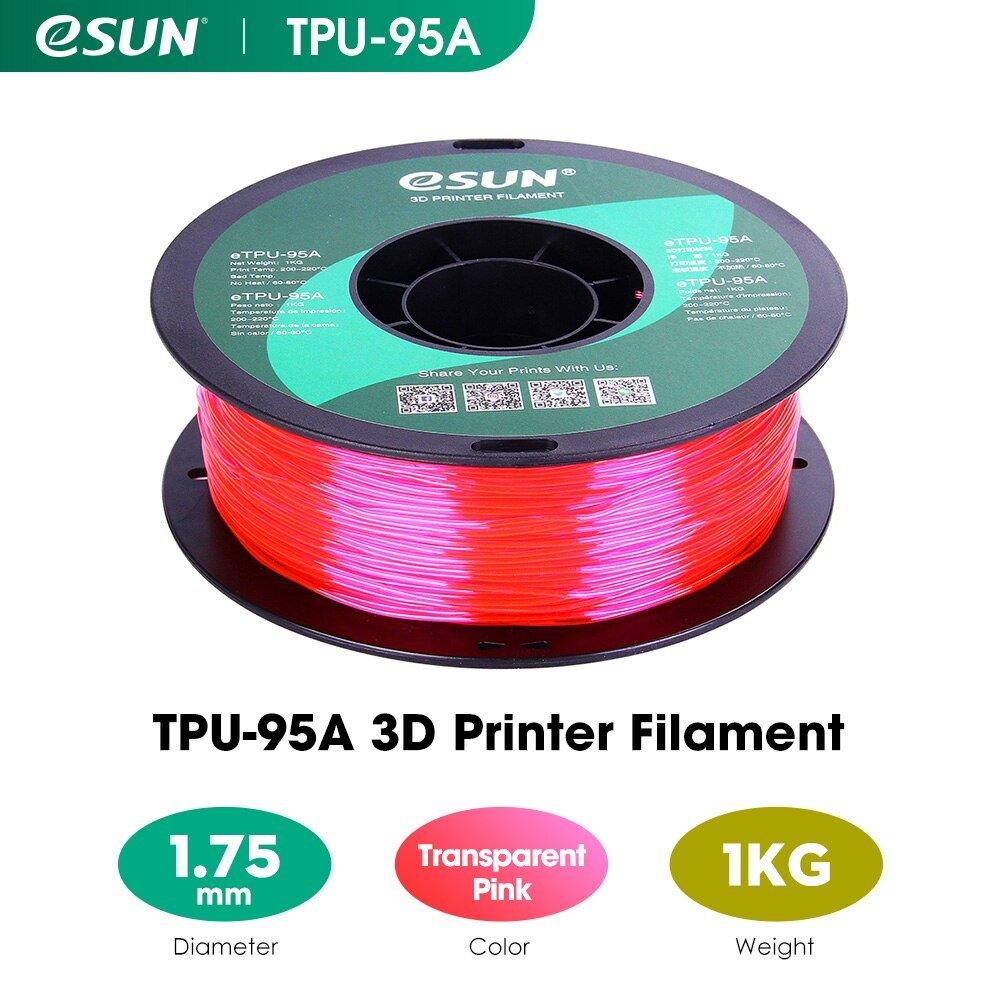 eSUN Flexible TPU Filament 1.75mm 1kg TPU 95A 3D Printer Filament 3D Printing Material for 3D Printers and 3D Pen - Antinsky3d