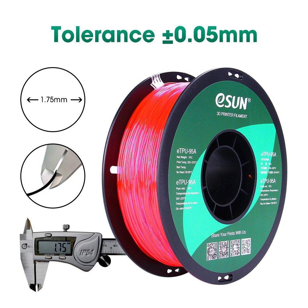eSUN Flexible TPU Filament 1.75mm 1kg TPU 95A 3D Printer Filament 3D Printing Material for 3D Printers and 3D Pen - Antinsky3d