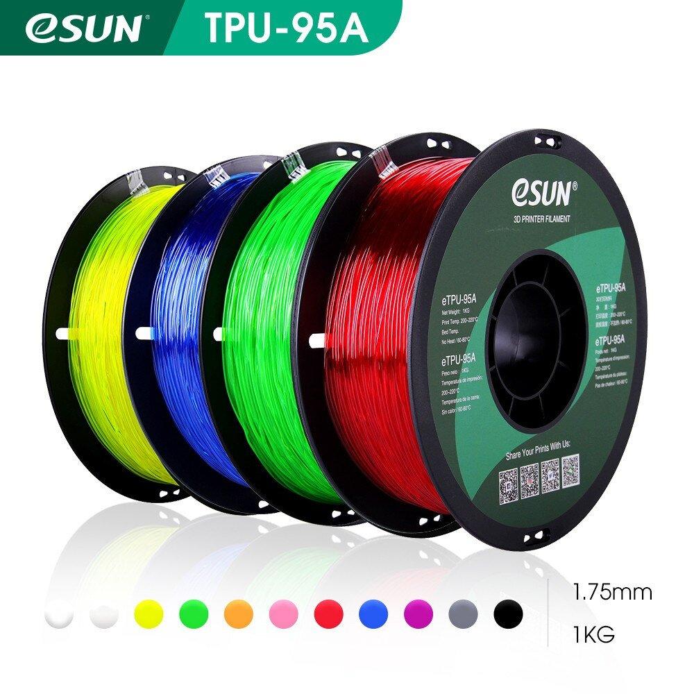 eSUN Flexible TPU Filament 1.75mm 1kg TPU 95A 3D Printer Filament 3D Printing Material for 3D Printers and 3D Pen - Antinsky3d
