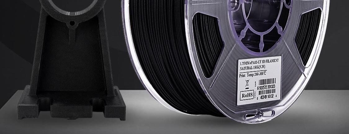 eSUN Nylon 12 carbon fiber ePA-12CF Filament 1.75mm 3D Printer Filament 1KG 2.2LBS 3D Printing Filament for 3D Printer - Antinsky3d