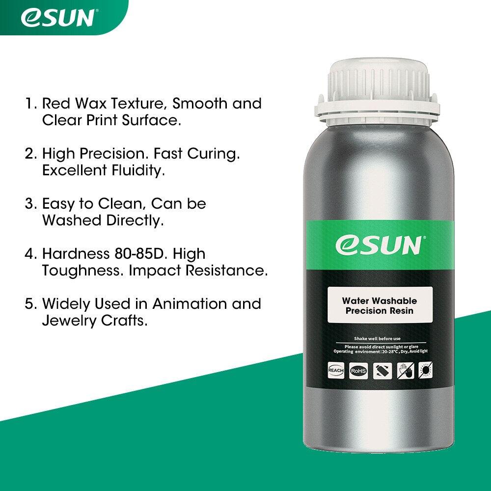 eSUN LCD UV 405nm Water Washable Red Wax Resin High Precision 3D Printer Liquid Resin for Photon UV Curing LCD 3D Printer 500g - Antinsky3d