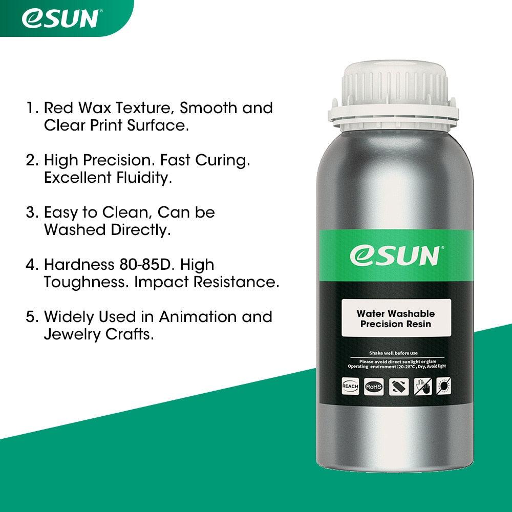 eSUN LCD UV 405nm Water Washable Red Wax Resin High Precision 3D Printer Liquid Resin for Photon UV Curing LCD 3D Printer 500g - Antinsky3d