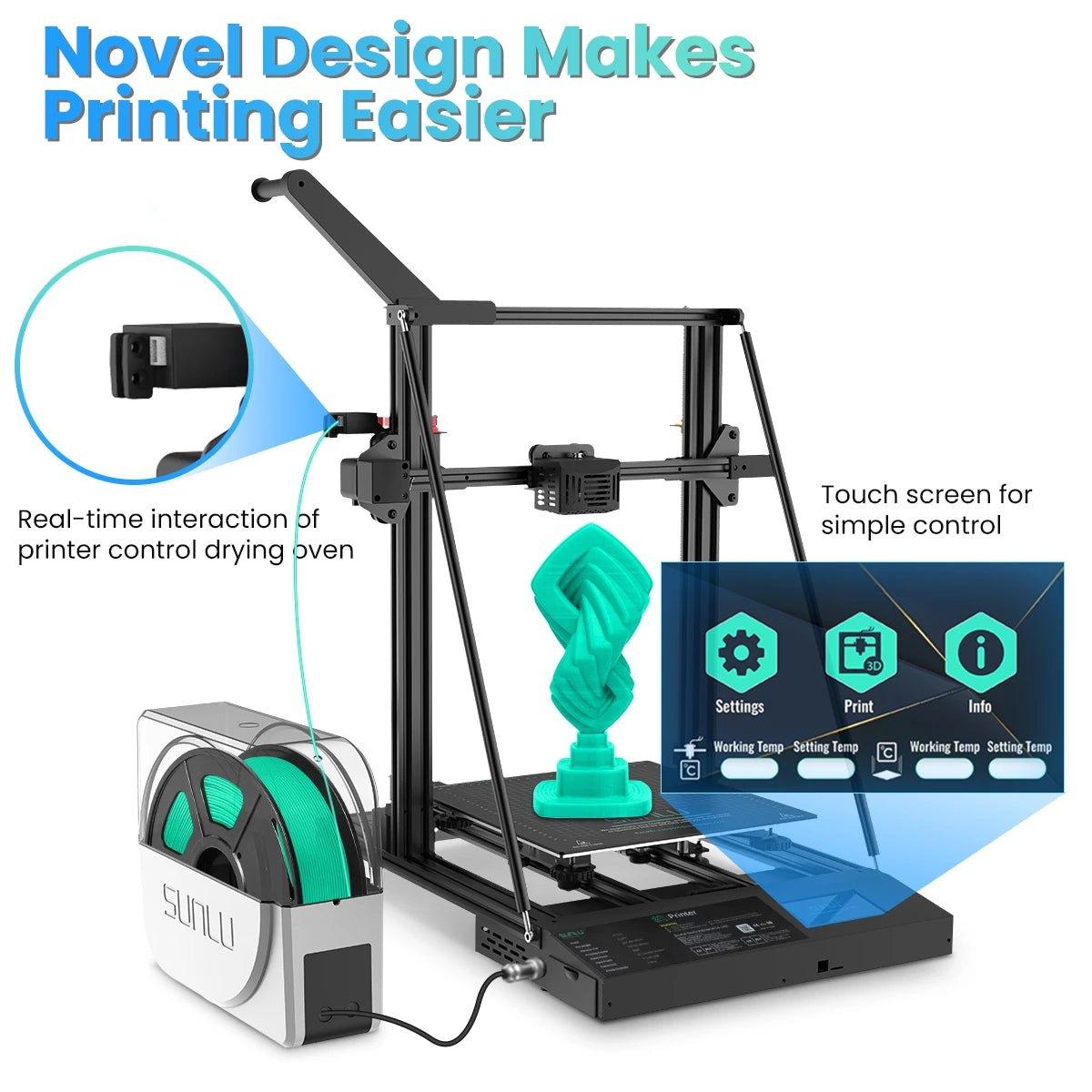 SANLU 2022 3D Printer S9 Plus with Drying System High Compatibility Dual Z-axis design DIY 3D Printer machine - Antinsky3d