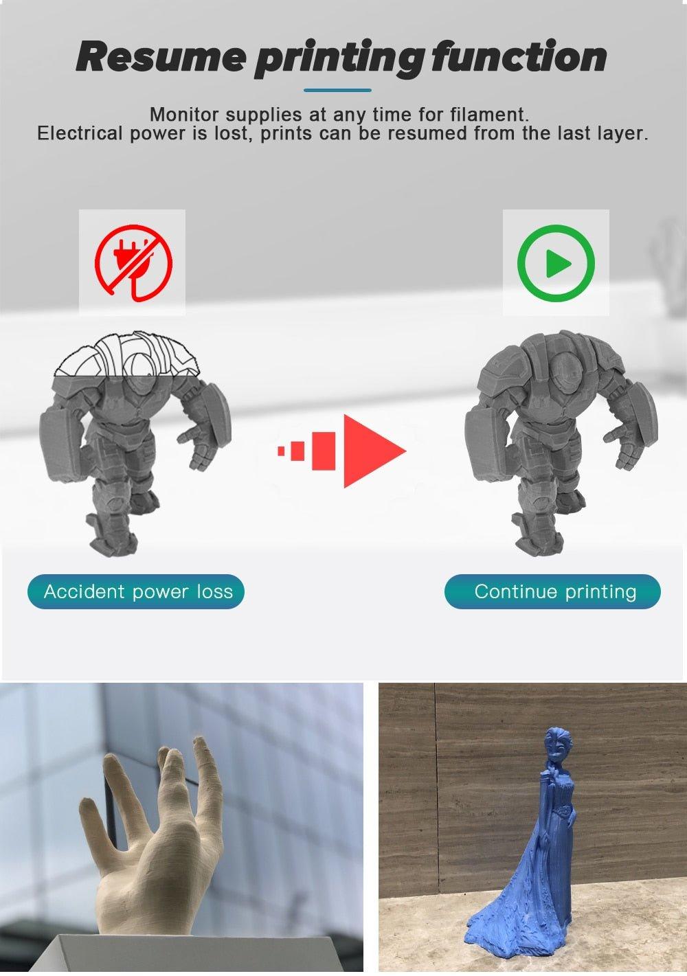 Twotrees 3D printer Blu-3 V2 With Silent Driver Touch Screen US EU stock free shipping - Antinsky3d