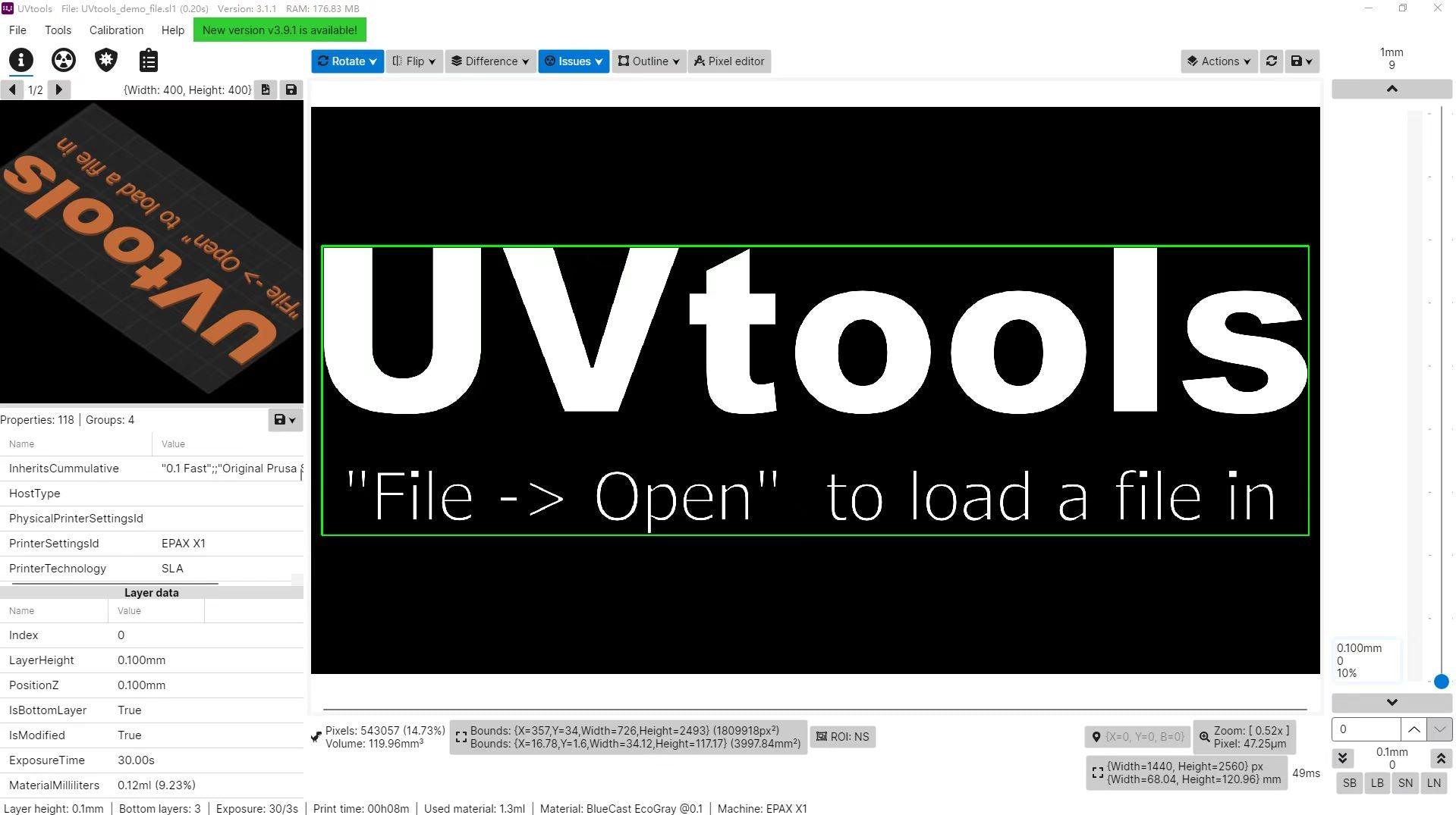 UV Exposure parameters test course of uv curing printer