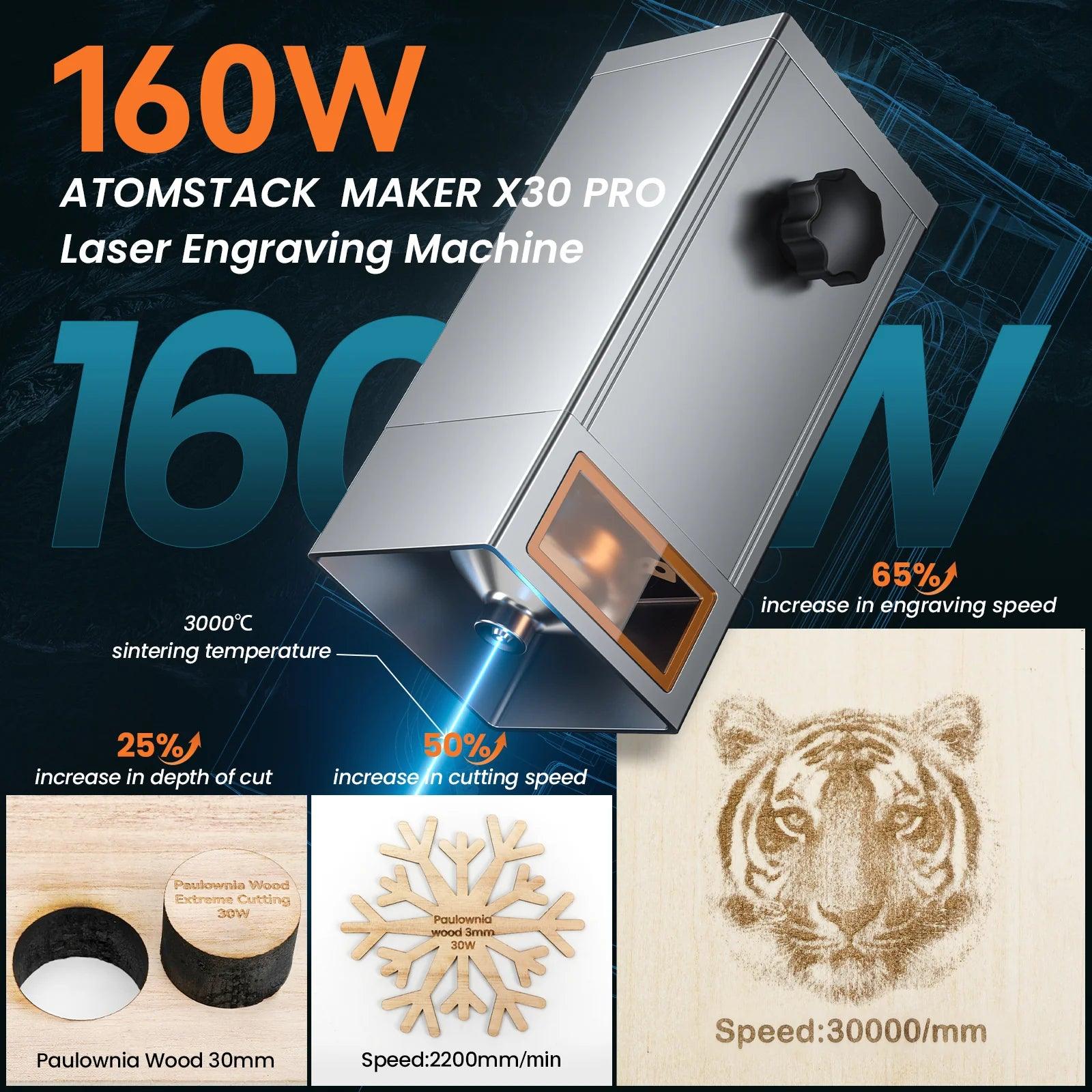 Atomstack X30 Pro 160W 6-Core Laser Engraving And Cutting Machine - Antinsky3d