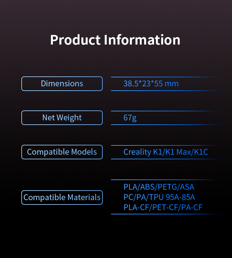 Creality x Phaetus DXC Extruder Helical Gears Dual-drive System Open Cooling for Creality K1 SE/K1C/K1/K1 Max Smart Filament Break Detection Plug and Play 3D Printer Extruder Head Accessories