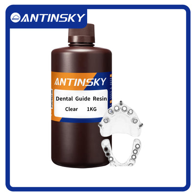 Antinsky Dental Guide Resin for DLP LCD 3D Printer UV-Curing 405nm Special for Dental Guide Plate High Temperature Sterilization Low Odor Drilling Tapping High Precision High Strength Clear 1KG