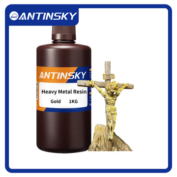 Antinsky Heavy Metal Resin 3D Printer UV-Curing Resin 405nm Photopolymer for LCD/DLP High Precision Low Shrinkage Fast Curing Epic Feeling Unique Metallic 1KG