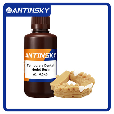 Antinsky Temporary Dental Model Resin for DLP LCD 3D Printer Resin 405nm High Precision High Hardness Fast Cure Time Teeth Textured Appearance Teeth Color 500g