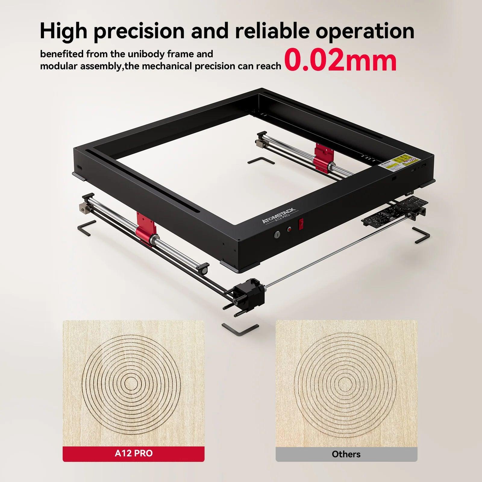 AtomStack A12 Pro Optical Power 12W Laser Engraver Unibody Frame No Assembly Required - Antinsky3d