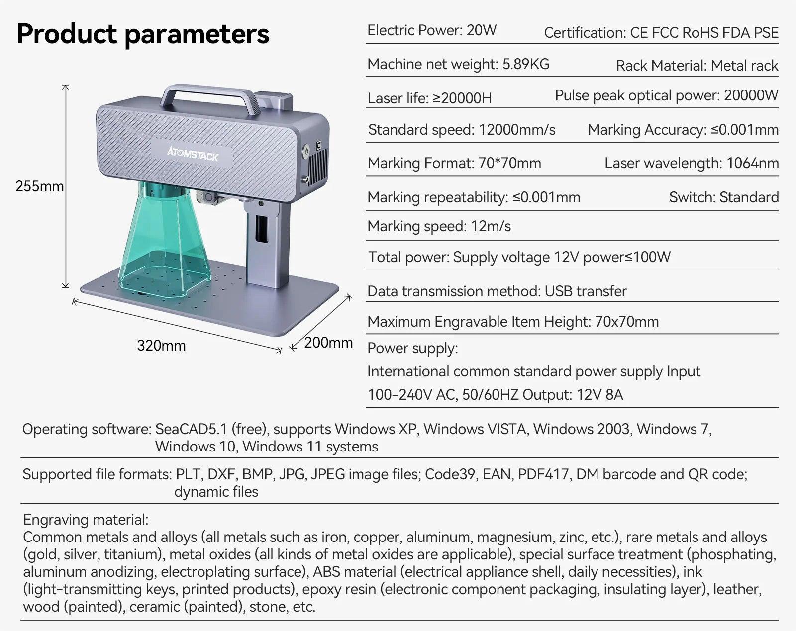 Atomstack M4 Desktop Handheld 2-In-1 Laser Marking Machine - Antinsky3d