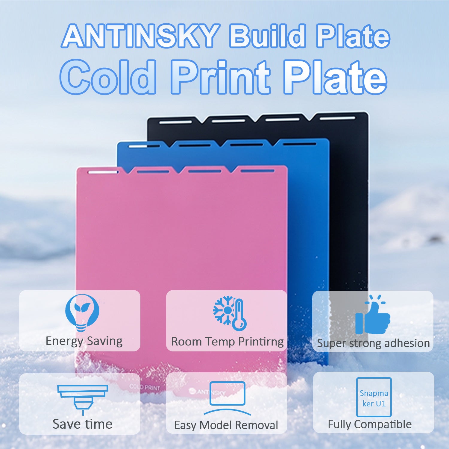 ANTINSKY Cold PEI Build Plate for Snapmaker U1