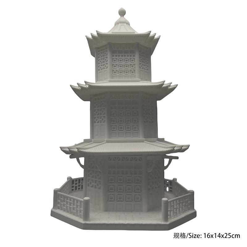 Chinese-style attic architecture Bedside night lamp desktop decoration niche style atmosphere lamp birthday gift - Antinsky3d