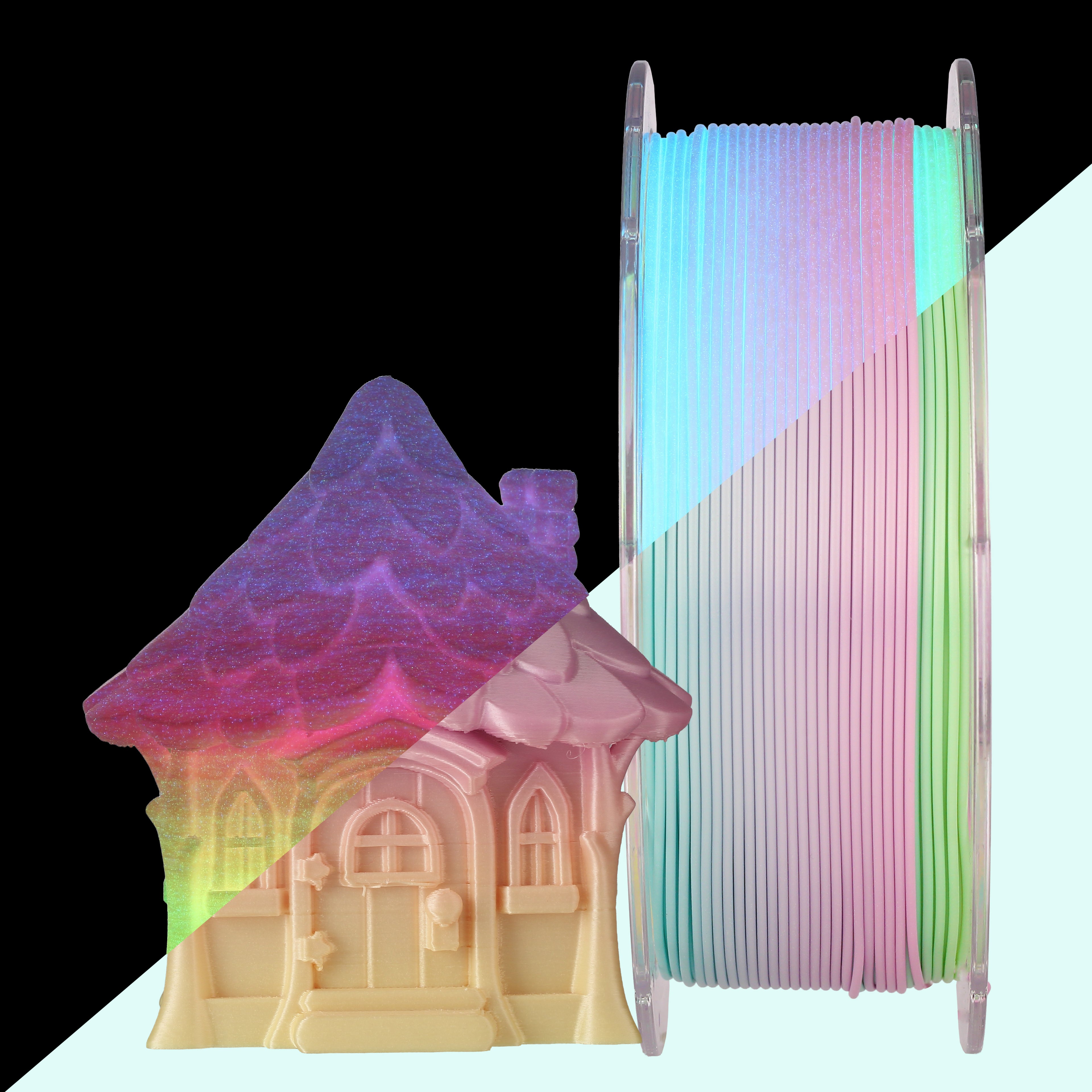 ANTINSKY PLA Silk Luminous 3D Filament 1.75mm Glow in The Dark 1kg Spool (2.2lbs), Dimensional Accuracy +/- 0.02 mm, Brilliant, Long-Lasting Glow, Fit Most 3D Printers