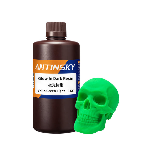 ANTINSKY 3D Printer Glow ln Dark Resin Yellow Green Light 1KG