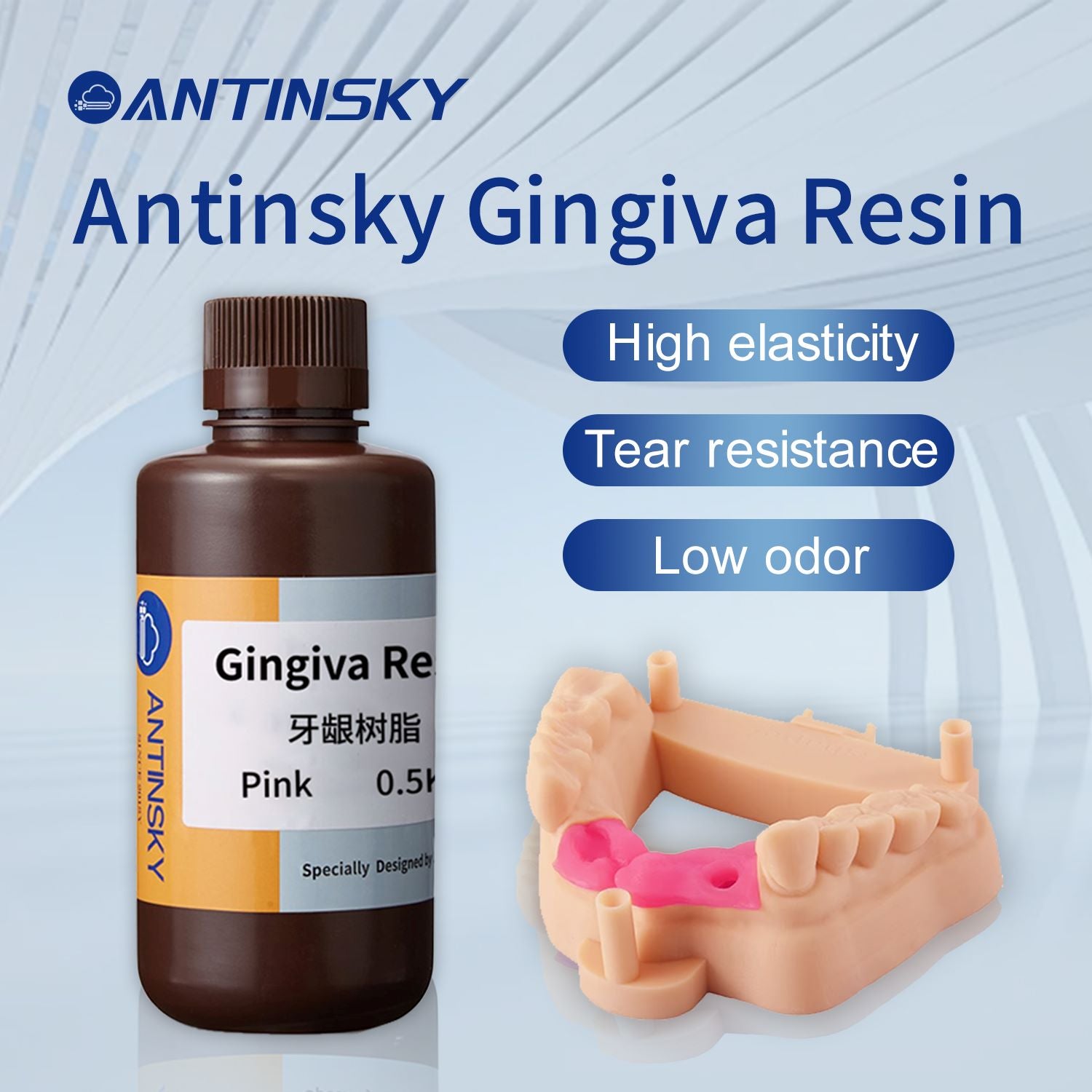 Antinsky Gingiva Resin Pink 0.5kg for LCD 3d printer Dental Resin