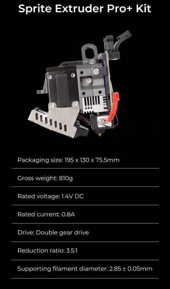 Creality Sprite Extruder Pro+ Kit for 2.85mm Flexible Filaments 4001020068