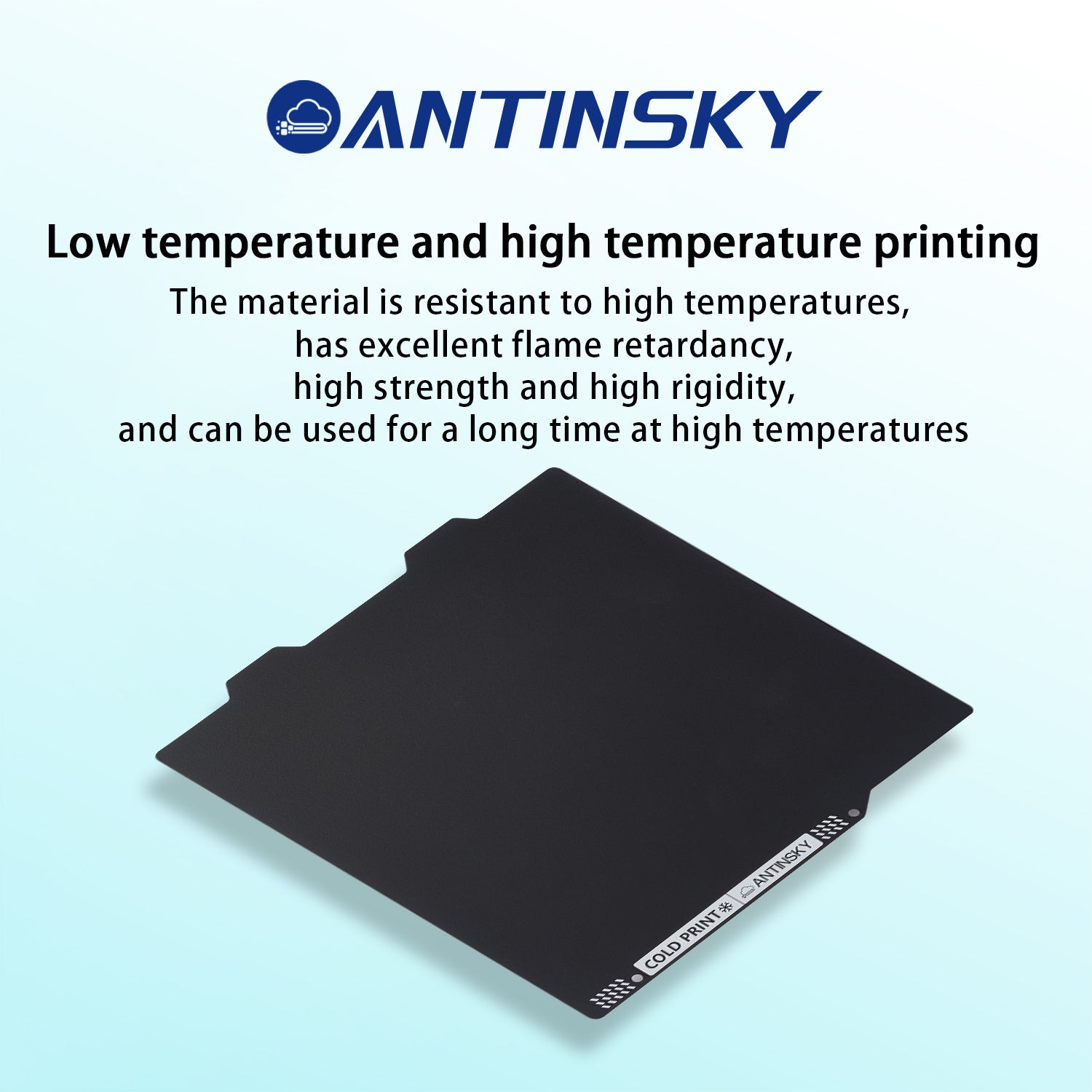 Antinsky Bambu Lab Cold PEI Sheet Double Sided 257.5 x 257.5mm(10.14 * 10.14inch) Flexible Magnetic Steel Sheet Easy to Remove Mold PEI Build Plate for Bambu Lab X1/X1C/P1P/A1 3D Printers