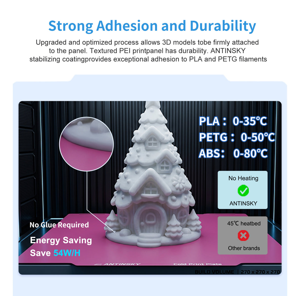 ANTINSKY Cold PEI Build Plate for Snapmaker U1