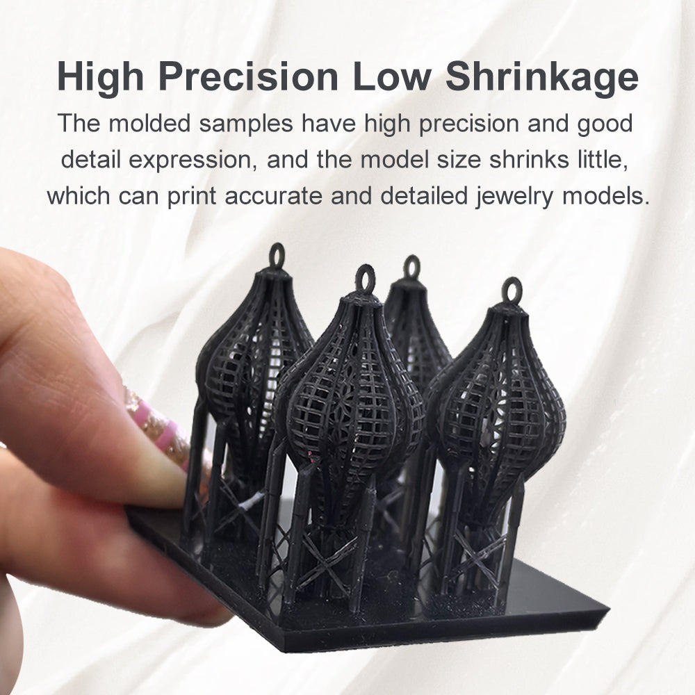 Antinsky Castable Jewellery Smart Resin for DLP LCD UV-Curing 405nm Resin 3D Printer High Wax 75% Easy to Print Use and Burn High Resolution Making jewelries and Metal Parts Black 1KG