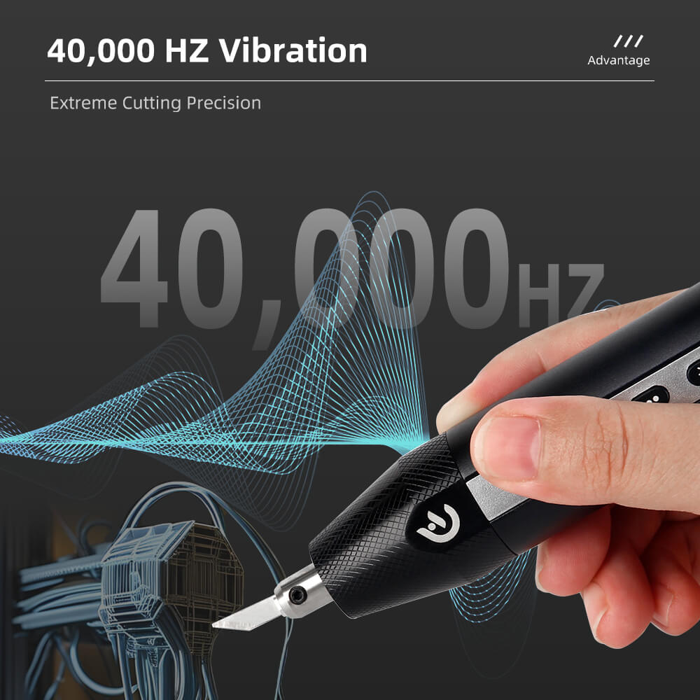 [Free shipping] Hanboost C1 30W Ultrasonic Cutter Knife 40kHz Wireless Handheld Tool for 3D Print Deburring DIY Cutting with Replaceable Blade Tool for PLA/Resin/ABS with Replaceable Blades & LED Light