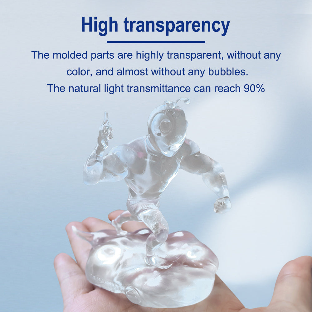 Antinsky Super Clear UV Resin Crystal Like for 405nm DLP/LCD 3D Printer Resist Yellowing Highly Transparent High Tenacity Low Shrink High Precision (Super Clear, 1kg)