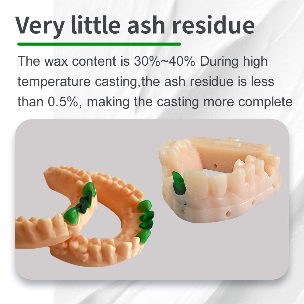 Antinsky Castable Dental Resin for DLP LCD UV-Curing Resin 3D Printer 405nm Complete Combustion High Precision Wide Compatibility 0.5kg Green